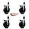 Service Caster 5'' Phenolic Swivel 1-1/2'' Expanding Stem Caster Set with Brake, 4PK SCC-EX20S615-PHR-PLB-112-4 - alternate 2